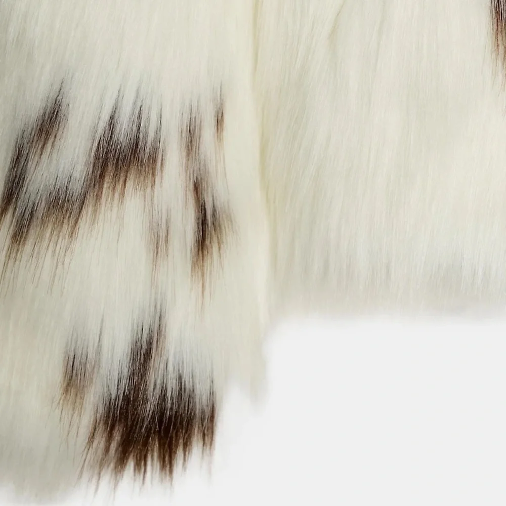 NWT Zara Bloggers Fav Cow Print ZW COLLECTION FAUX FUR JACKET LIMITED EDITION S - Picture 9 of 12